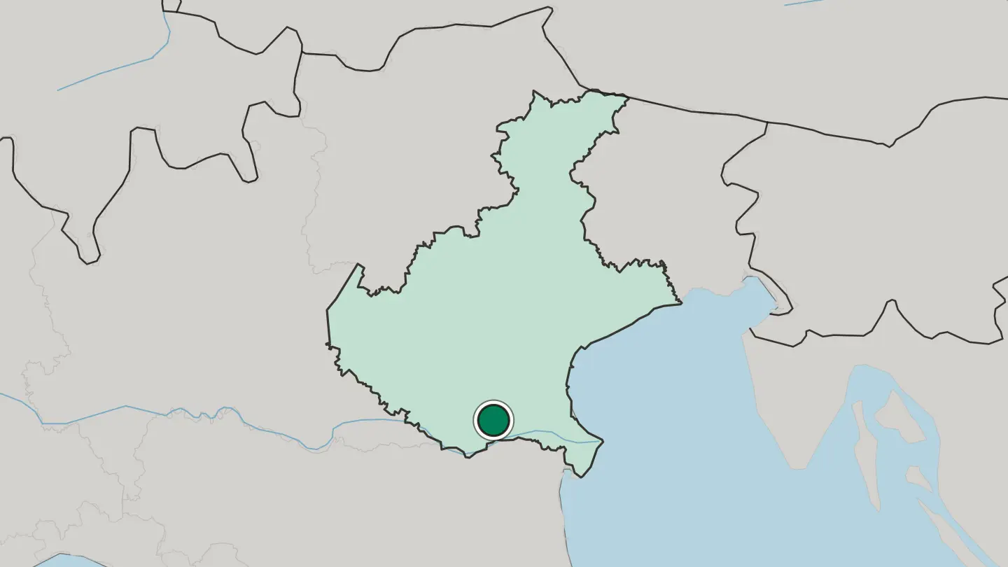 Map of Rovigo in Italy