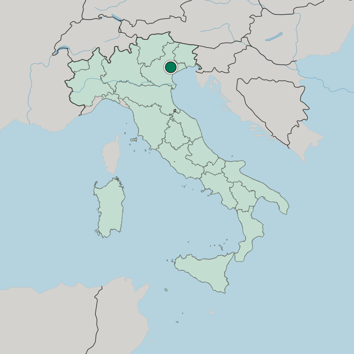 Map showing Treviso — In Italy