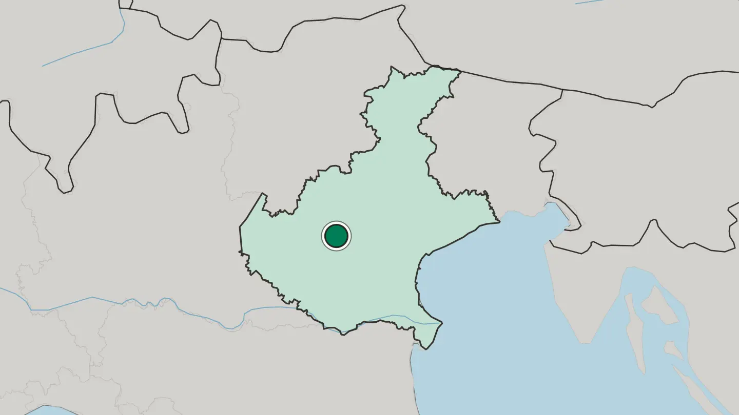 Map of Vicenza in Italy