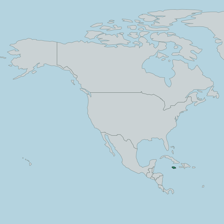 Map showing Jamaica — In North America
