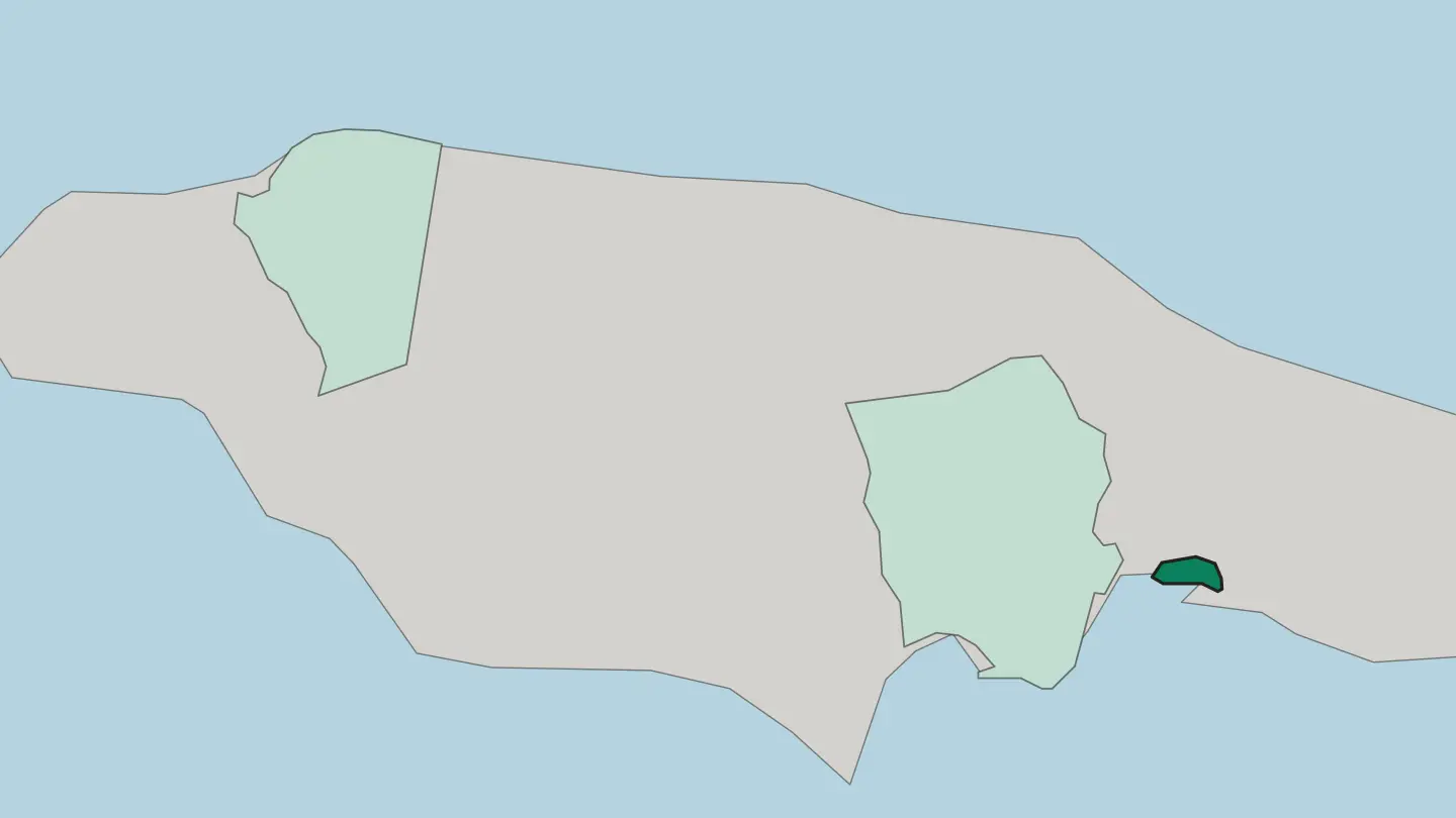 Map of Kingston in Jamaica