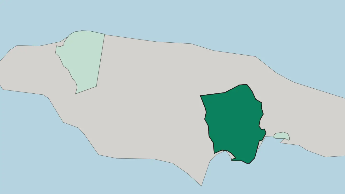 Map of Saint Catherine in Jamaica