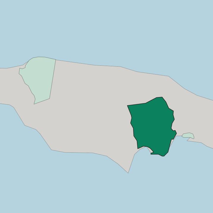 Map showing Saint Catherine — In Jamaica