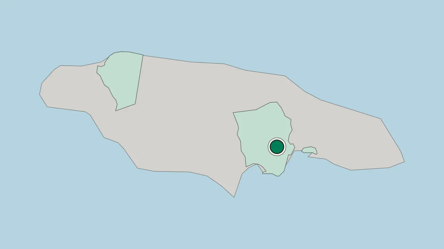 Map of Spanish Town in Jamaica