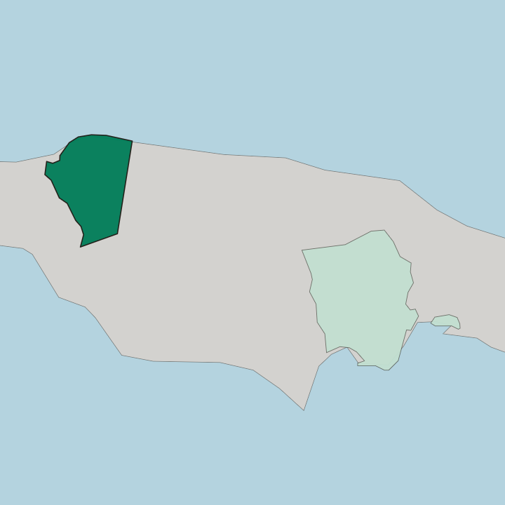 Map showing Saint James — In Jamaica