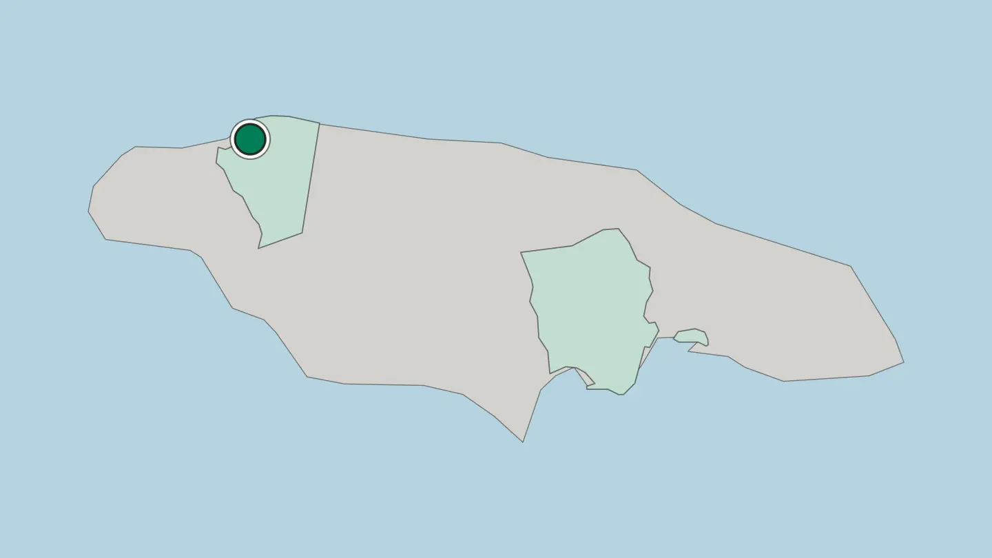Map of Montego Bay in Jamaica