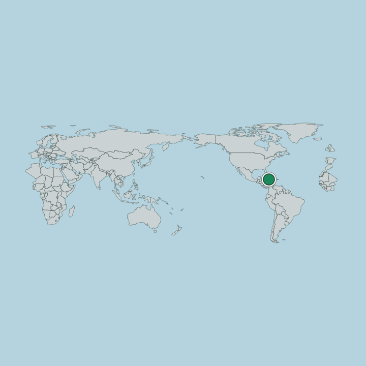 Map showing Jamaica — Worldwide