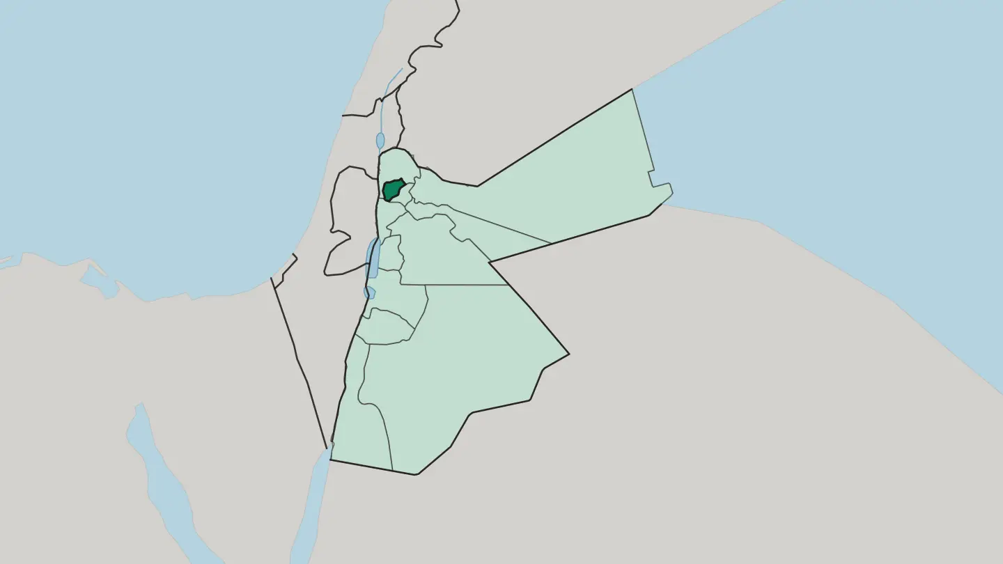 Map of Ajloun in Jordan