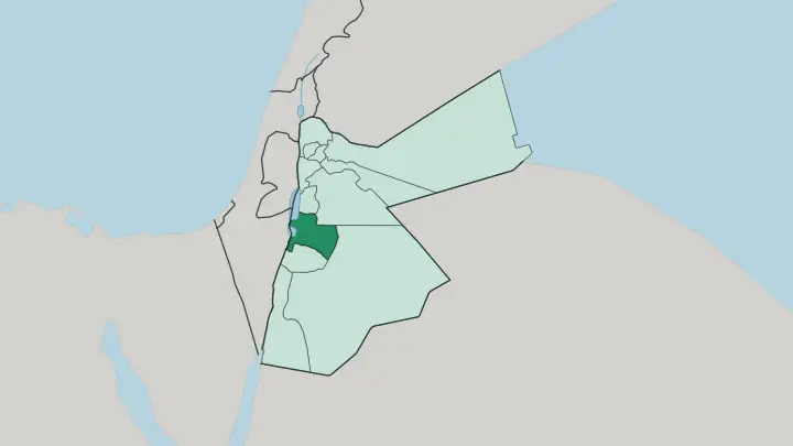 Map of Al Karak in Jordan