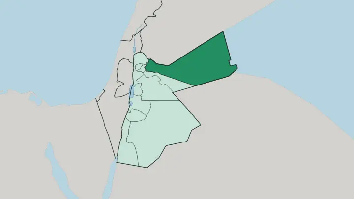Map of Al Mafraq in Jordan