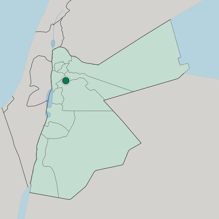 Map showing Amman — In Jordan