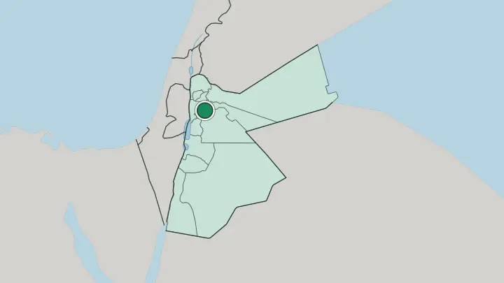Map of Amman in Jordan