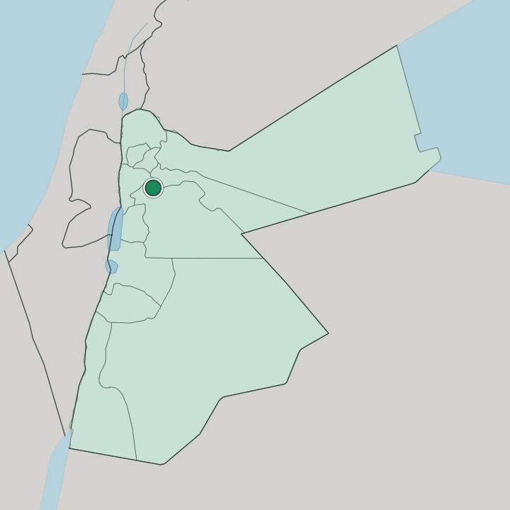 Map showing Amman — In Jordan