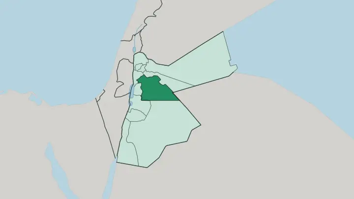 Map of Amman Governorate in Jordan