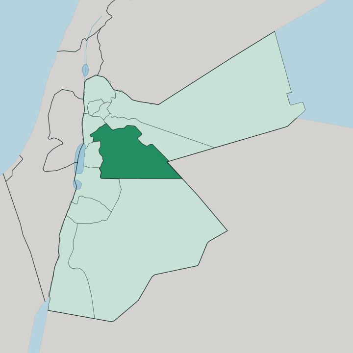 Map showing Amman Governorate — In Jordan