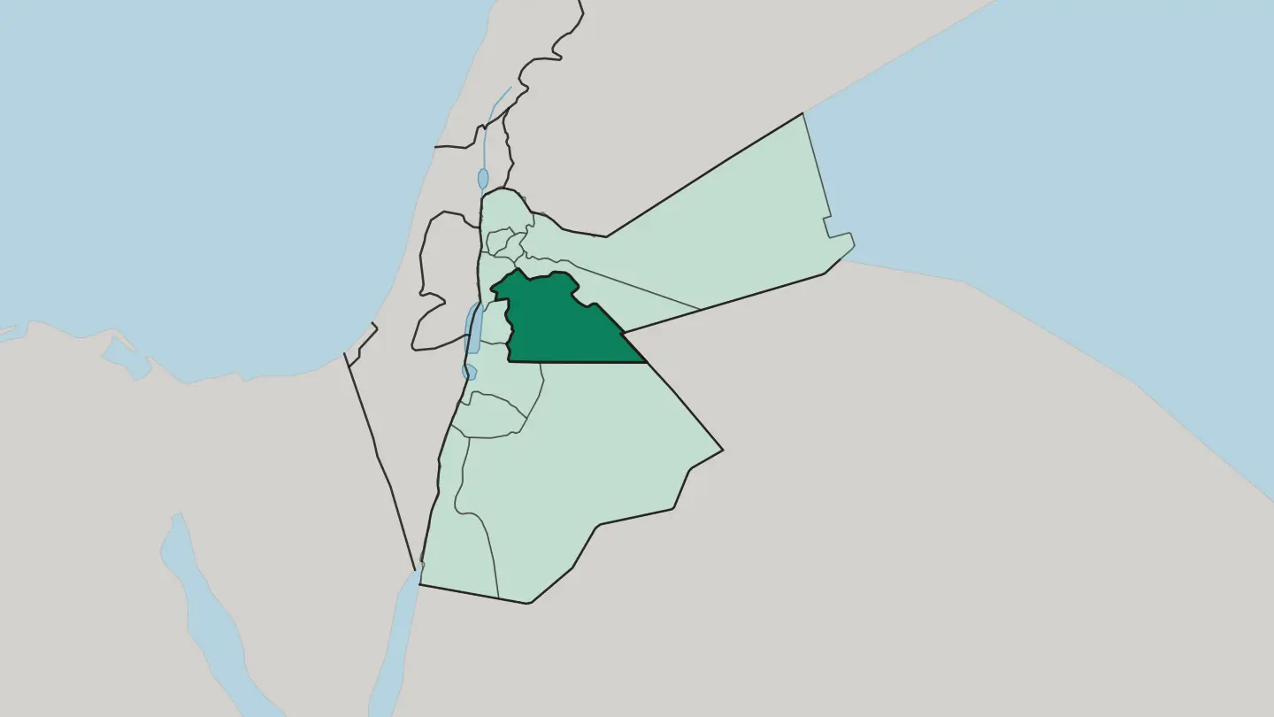 Map of Amman Governorate in Jordan