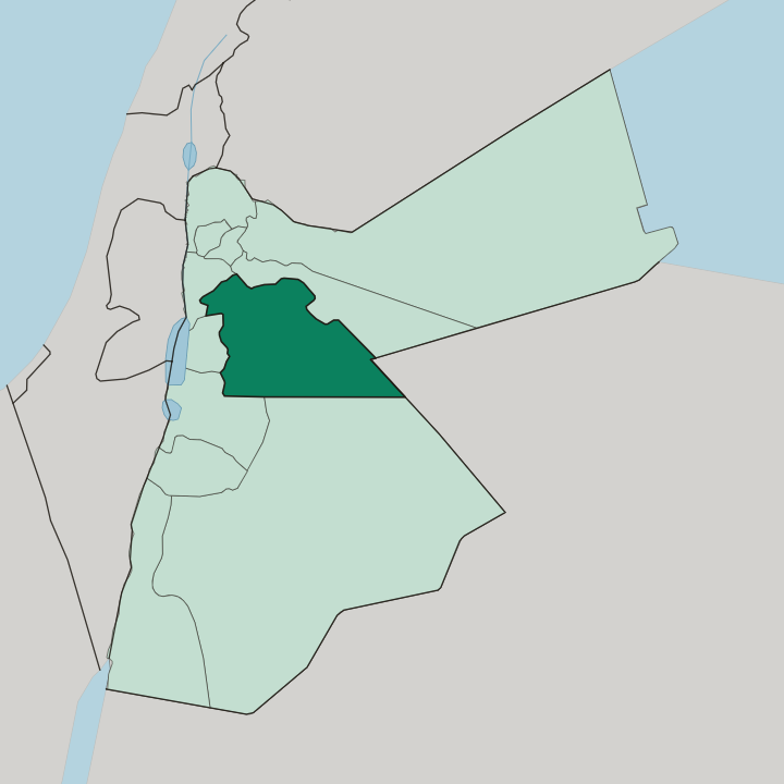 Map showing Amman Governorate — In Jordan