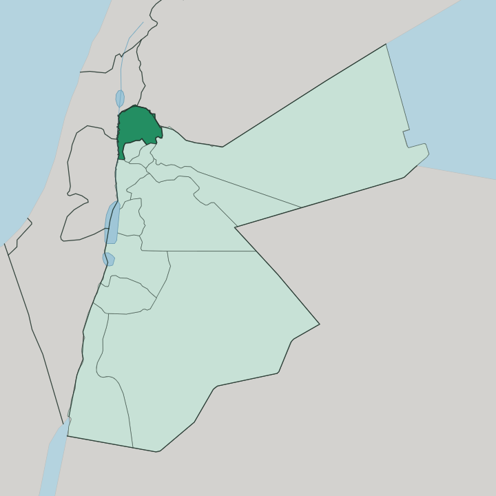 Map showing Irbid — In Jordan