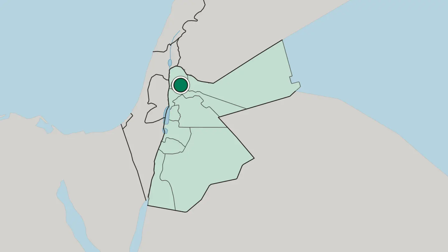 Map of Jarash in Jordan