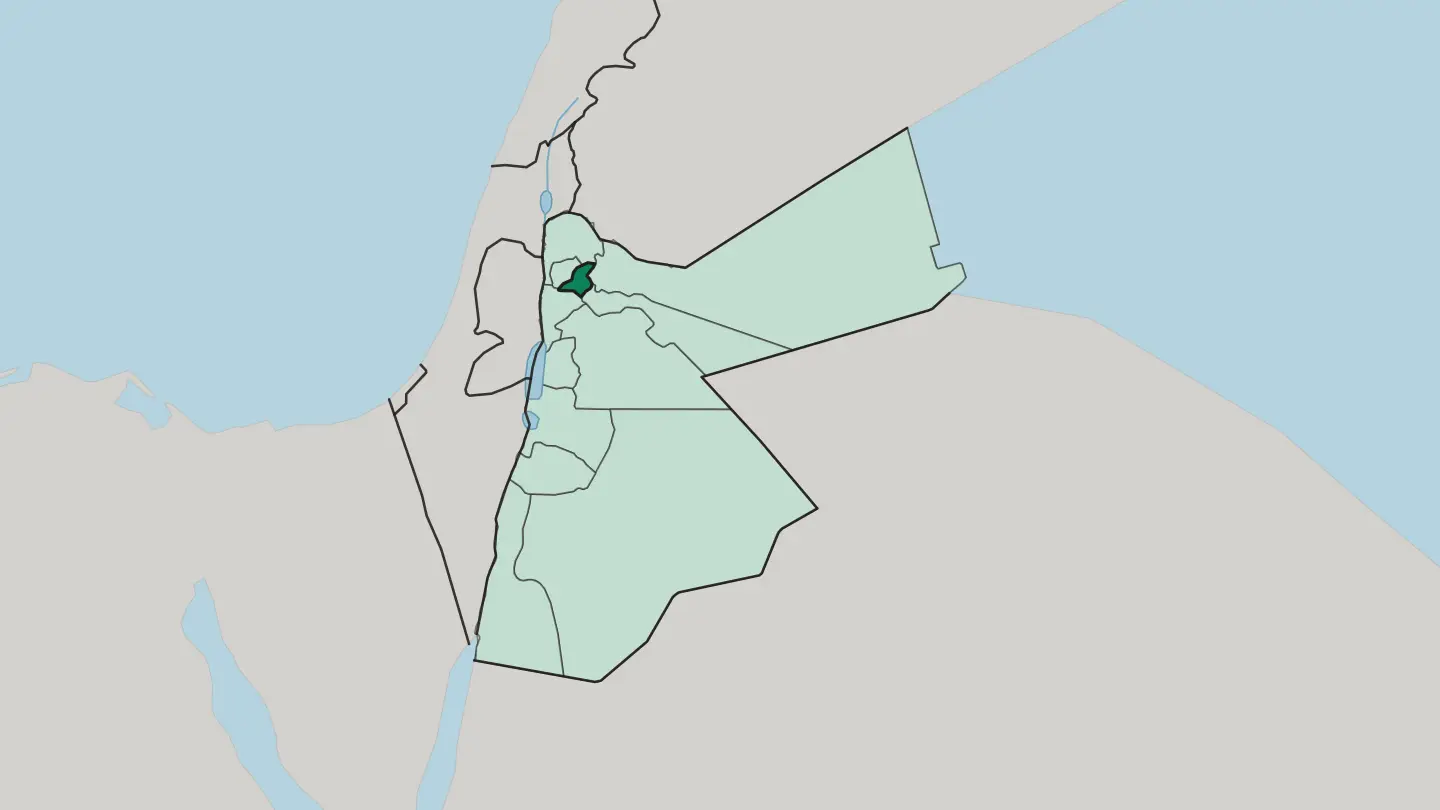 Map of Jerash in Jordan
