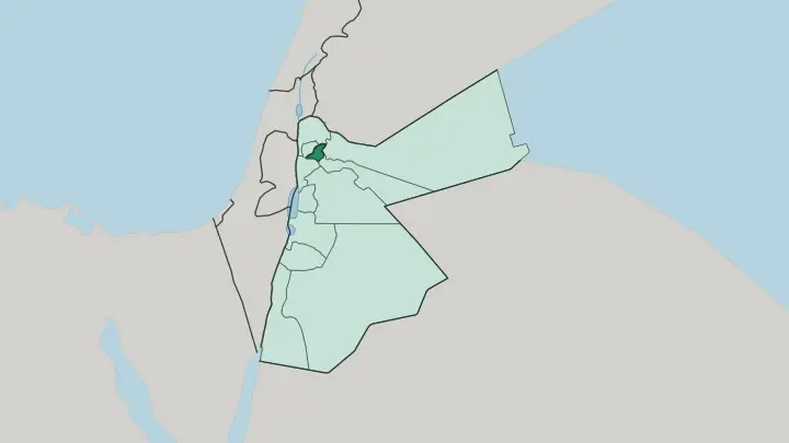 Map of Jerash in Jordan