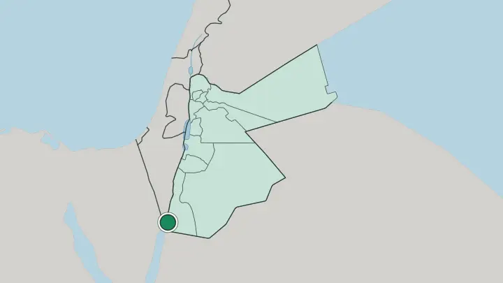 Map of Aqaba in Jordan
