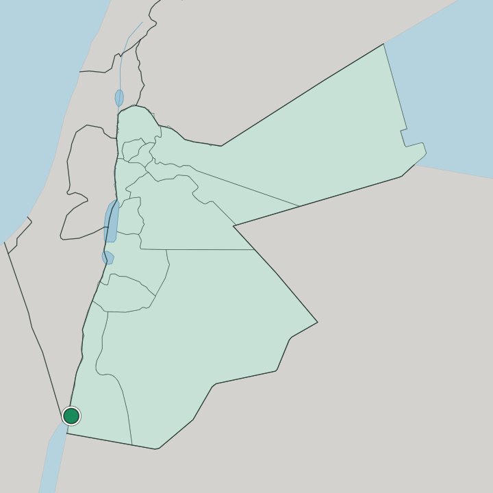 Map showing Aqaba — In Jordan