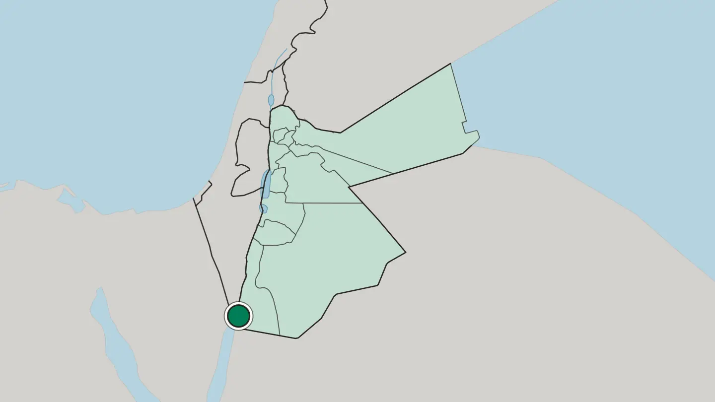 Map of Aqaba in Jordan