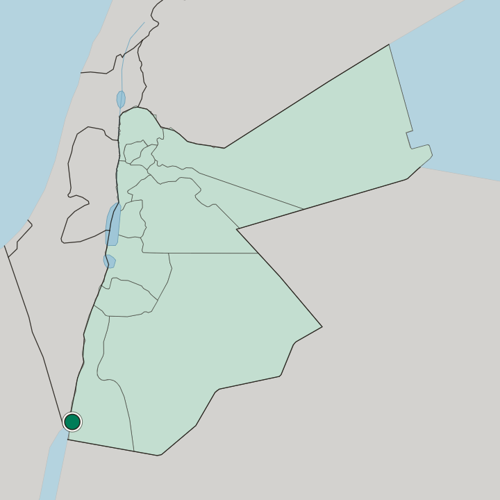 Map showing Aqaba — In Jordan