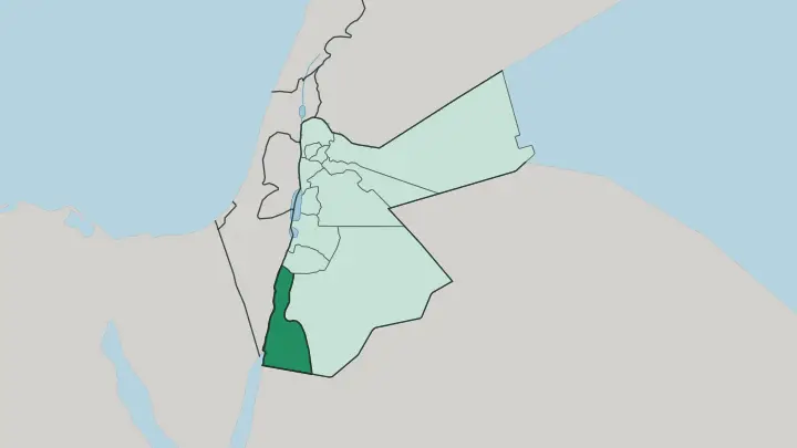 Map of Muḩāfaz̧at al ‘Aqabah in Jordan
