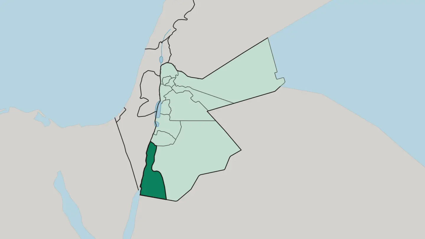 Map of Muḩāfaz̧at al ‘Aqabah in Jordan