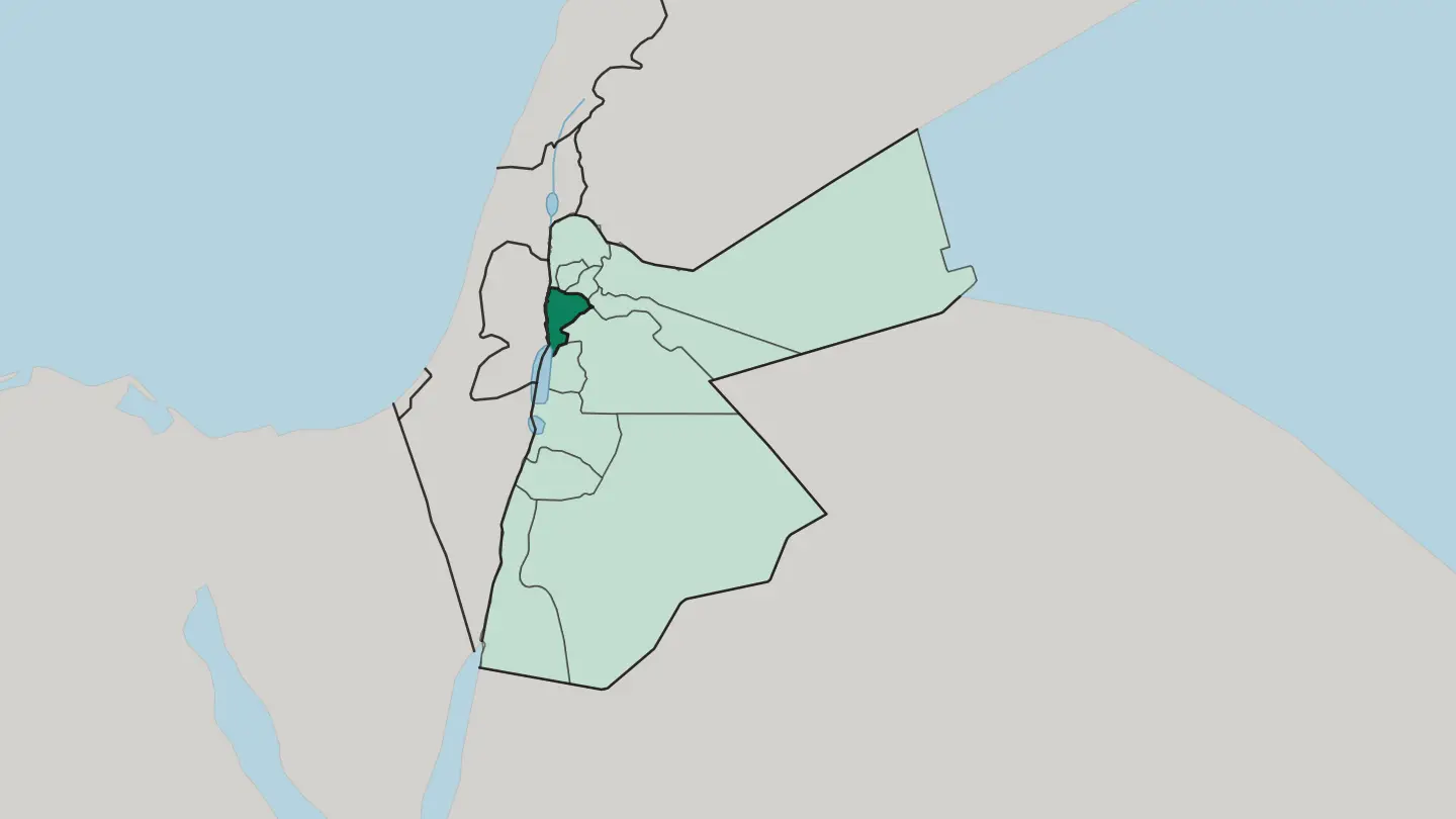 Map of Muḩāfaz̧at al Balqā’ in Jordan