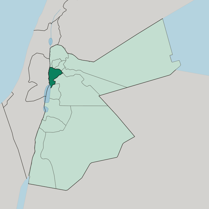 Map showing Muḩāfaz̧at al Balqā’ — In Jordan