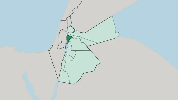 Map of Muḩāfaz̧at al Balqā’ in Jordan