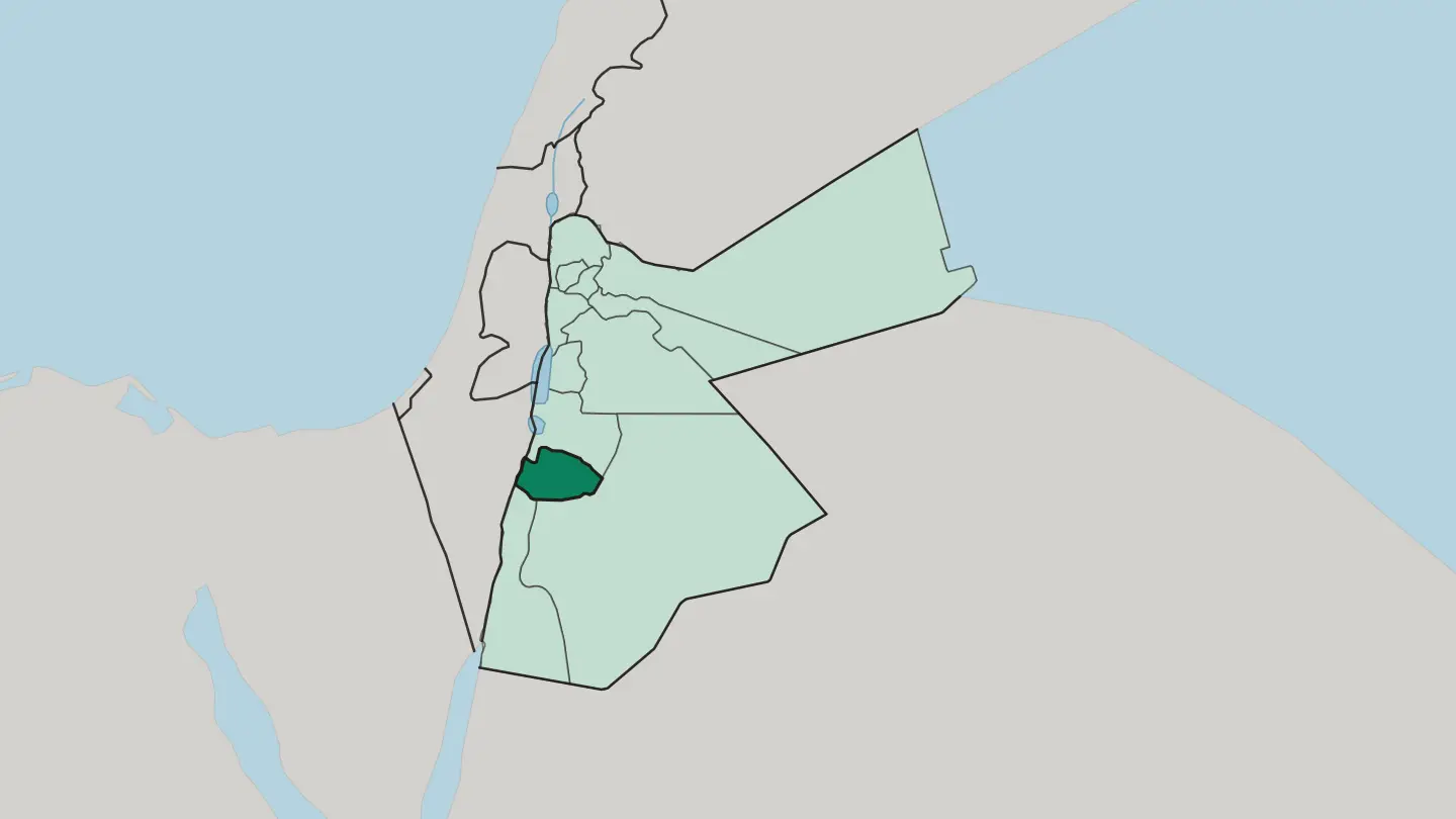 Map of Muḩāfaz̧at aţ Ţafīlah in Jordan
