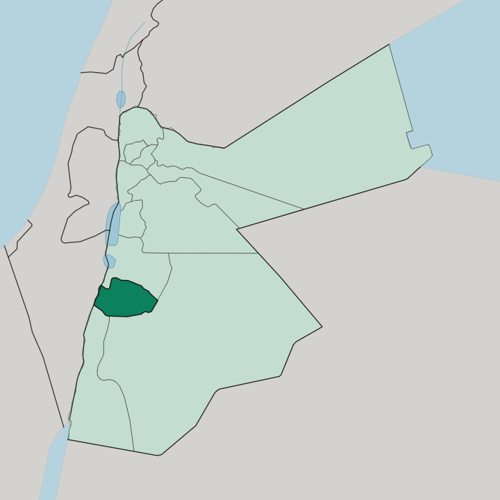 Map showing Muḩāfaz̧at aţ Ţafīlah — In Jordan