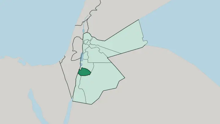 Map of Muḩāfaz̧at aţ Ţafīlah in Jordan