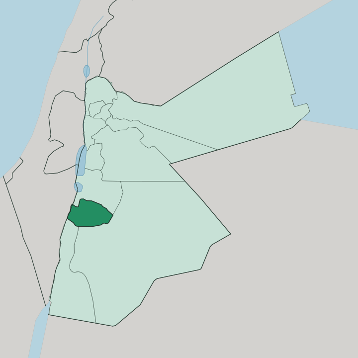 Map showing Muḩāfaz̧at aţ Ţafīlah — In Jordan