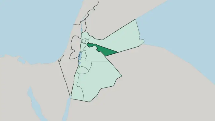 Map of Muḩāfaz̧at az Zarqā’ in Jordan