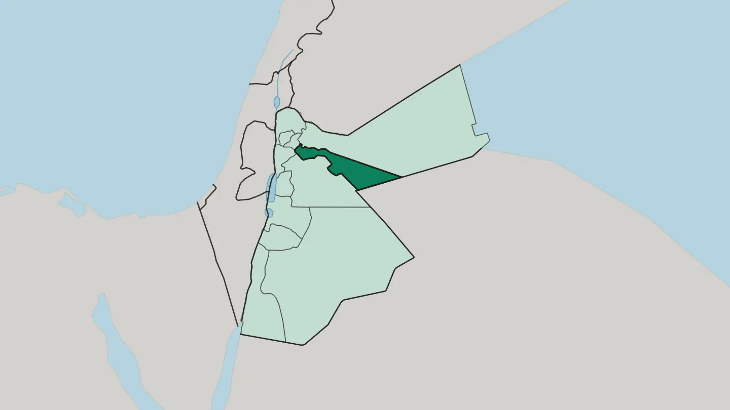 Map of Muḩāfaz̧at az Zarqā’ in Jordan