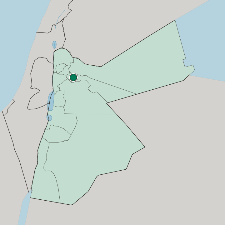 Map showing Zarqa — In Jordan