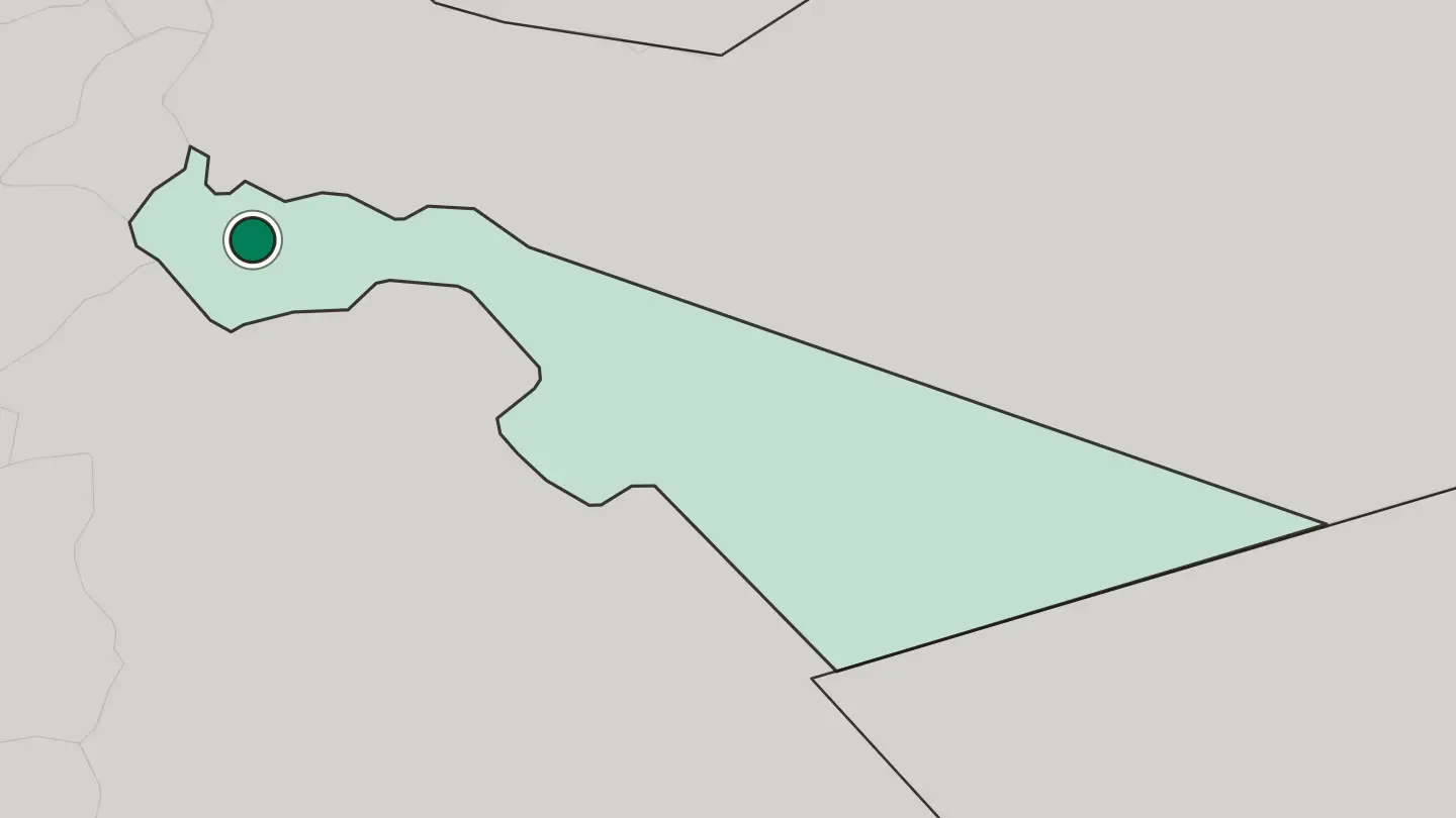 Map of Zarqa in Jordan