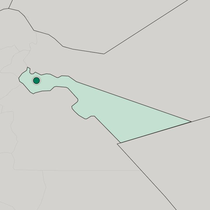 Map showing Zarqa — In Muḩāfaz̧at az Zarqā’