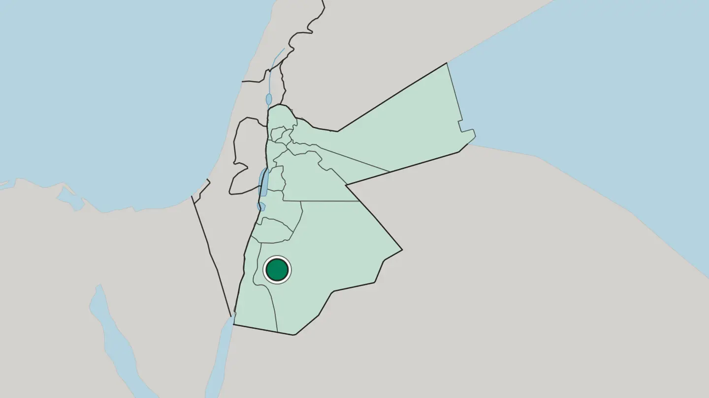 Map of Ma'an in Jordan