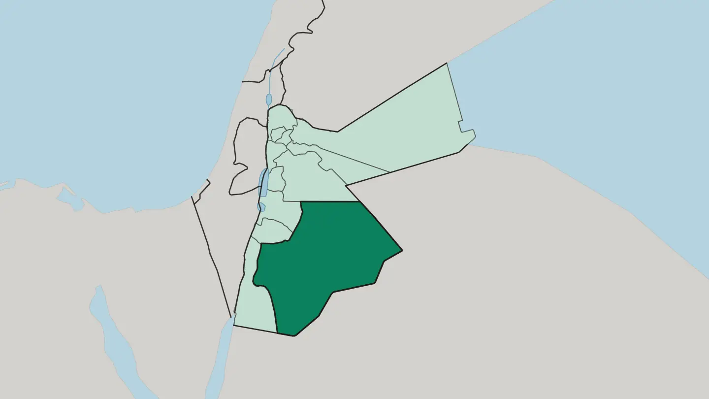 Map of Muḩāfaz̧at Ma‘ān in Jordan