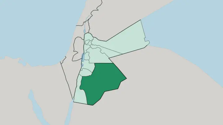 Map of Muḩāfaz̧at Ma‘ān in Jordan