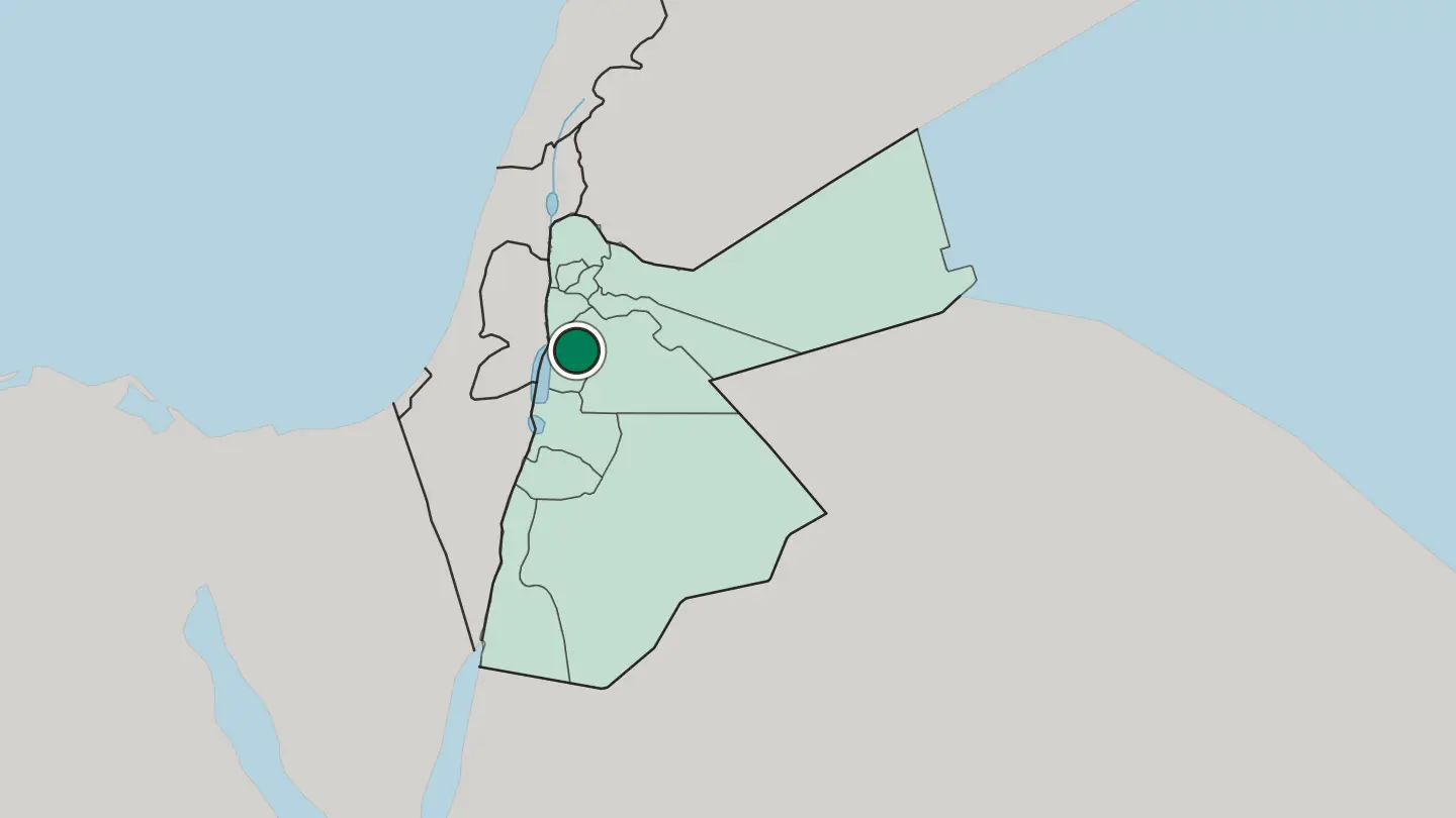 Map of Mādabā in Jordan