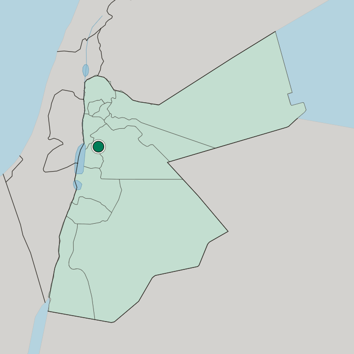 Map showing Mādabā — In Jordan