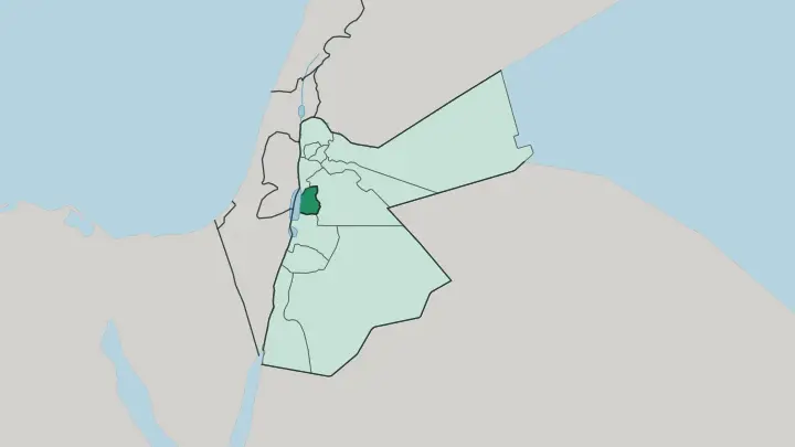 Map of Muḩāfaz̧at Mādabā in Jordan