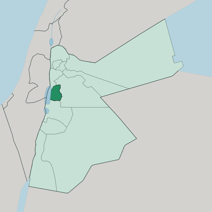 Map showing Muḩāfaz̧at Mādabā — In Jordan